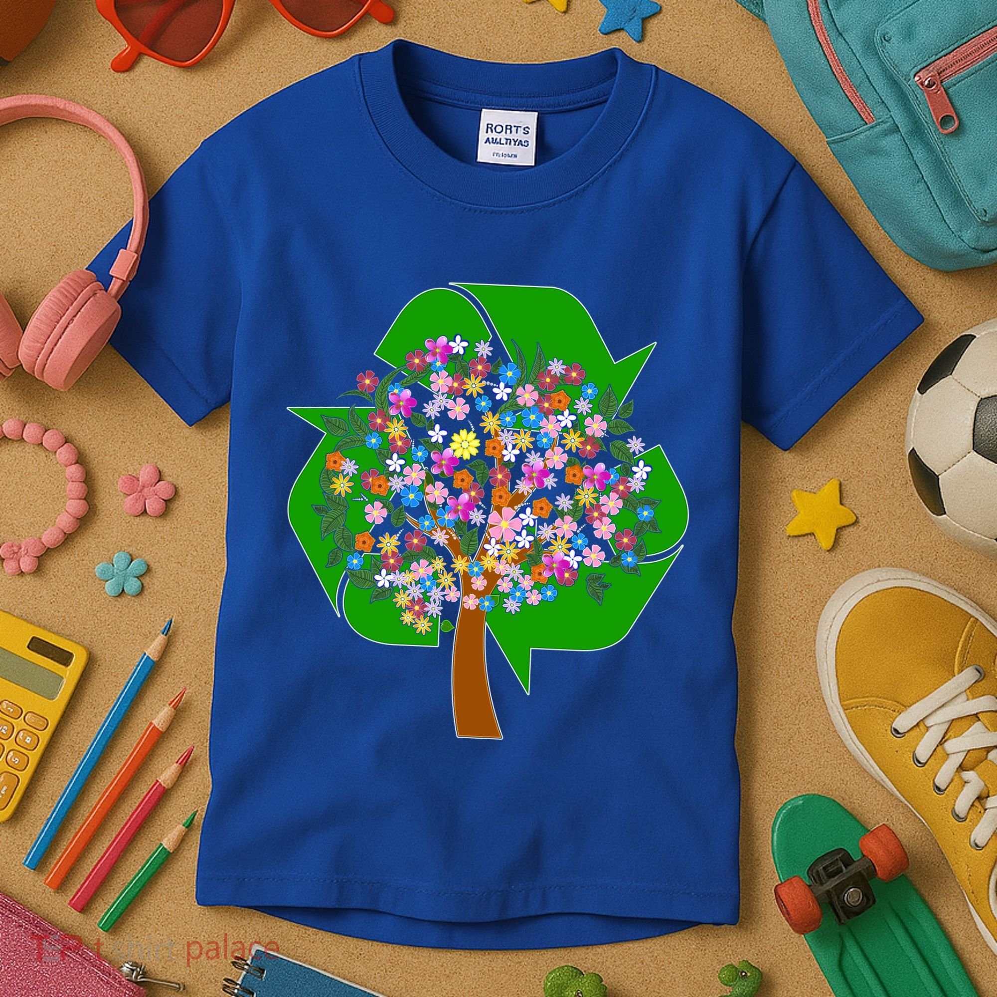 Recycle Reuse Reduce Flower Tree Kids T-Shirt