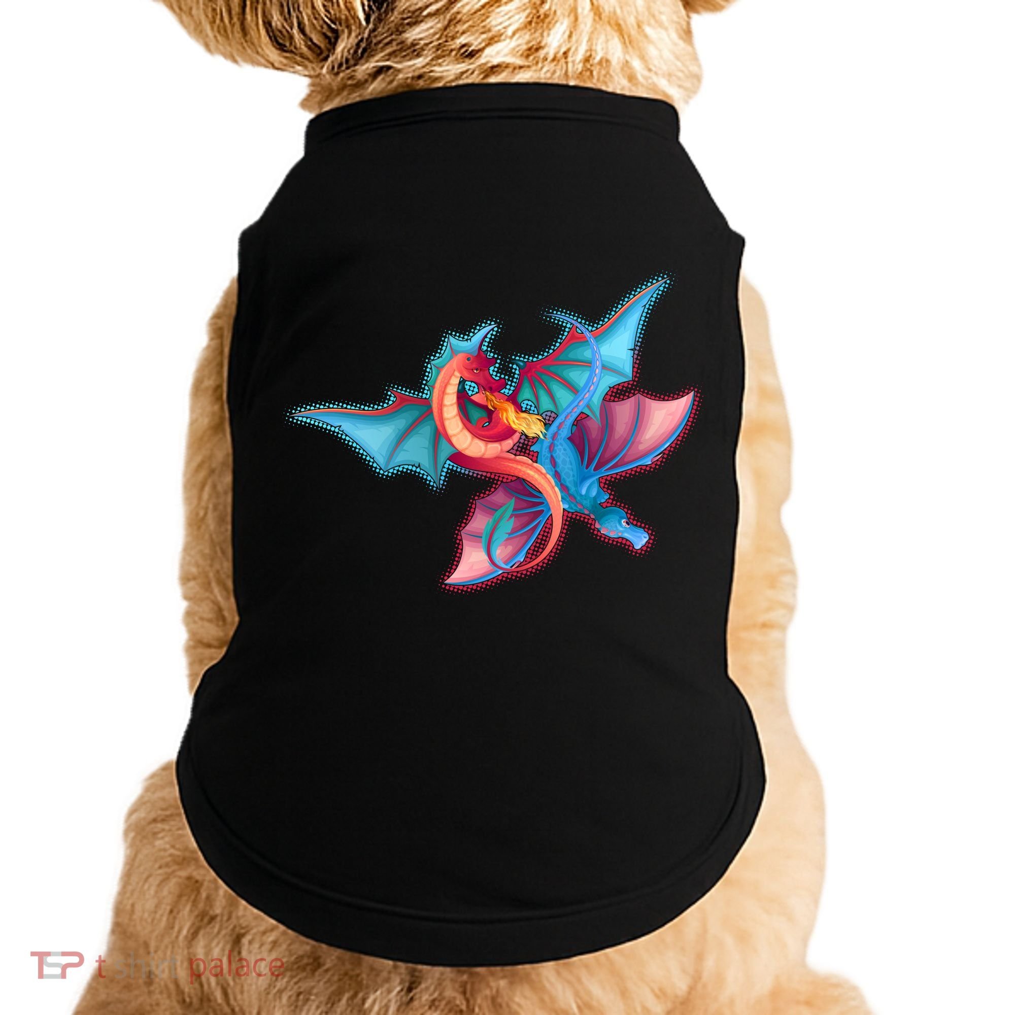 Red And Blue Flying Dragons Doggie Tank