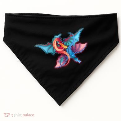 Red And Blue Flying Dragons USA-Made Doggie Bandana