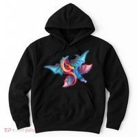 Red And Blue Flying Dragons Hoodie thumb 0