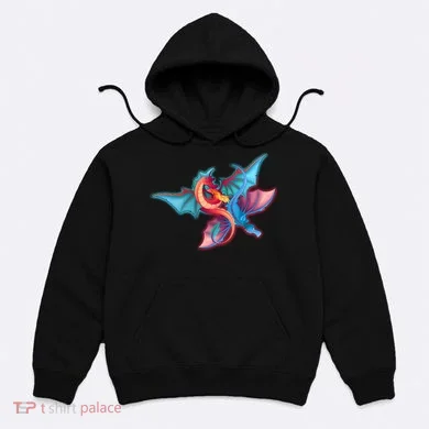 Red And Blue Flying Dragons Hoodie