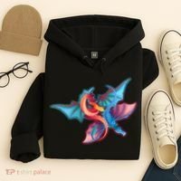 Red And Blue Flying Dragons Hoodie thumb 4