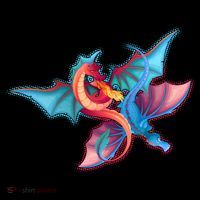 Red And Blue Flying Dragons Hoodie thumb 7