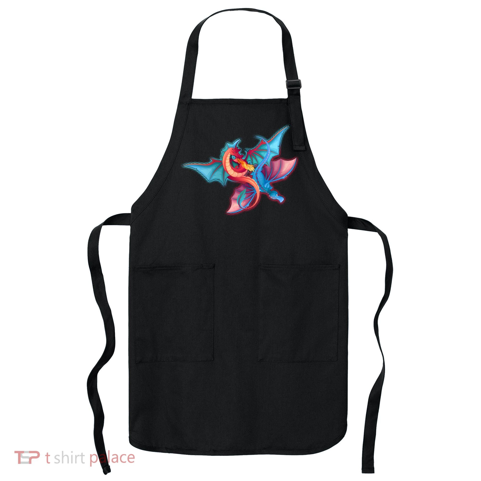 Red And Blue Flying Dragons Apron