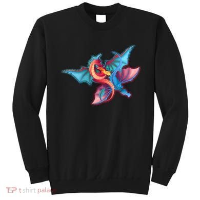 Red And Blue Flying Dragons Sweatshirt
