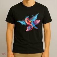 Red And Blue Flying Dragons T-Shirt thumb 3