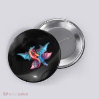 Red And Blue Flying Dragons Button thumb 0