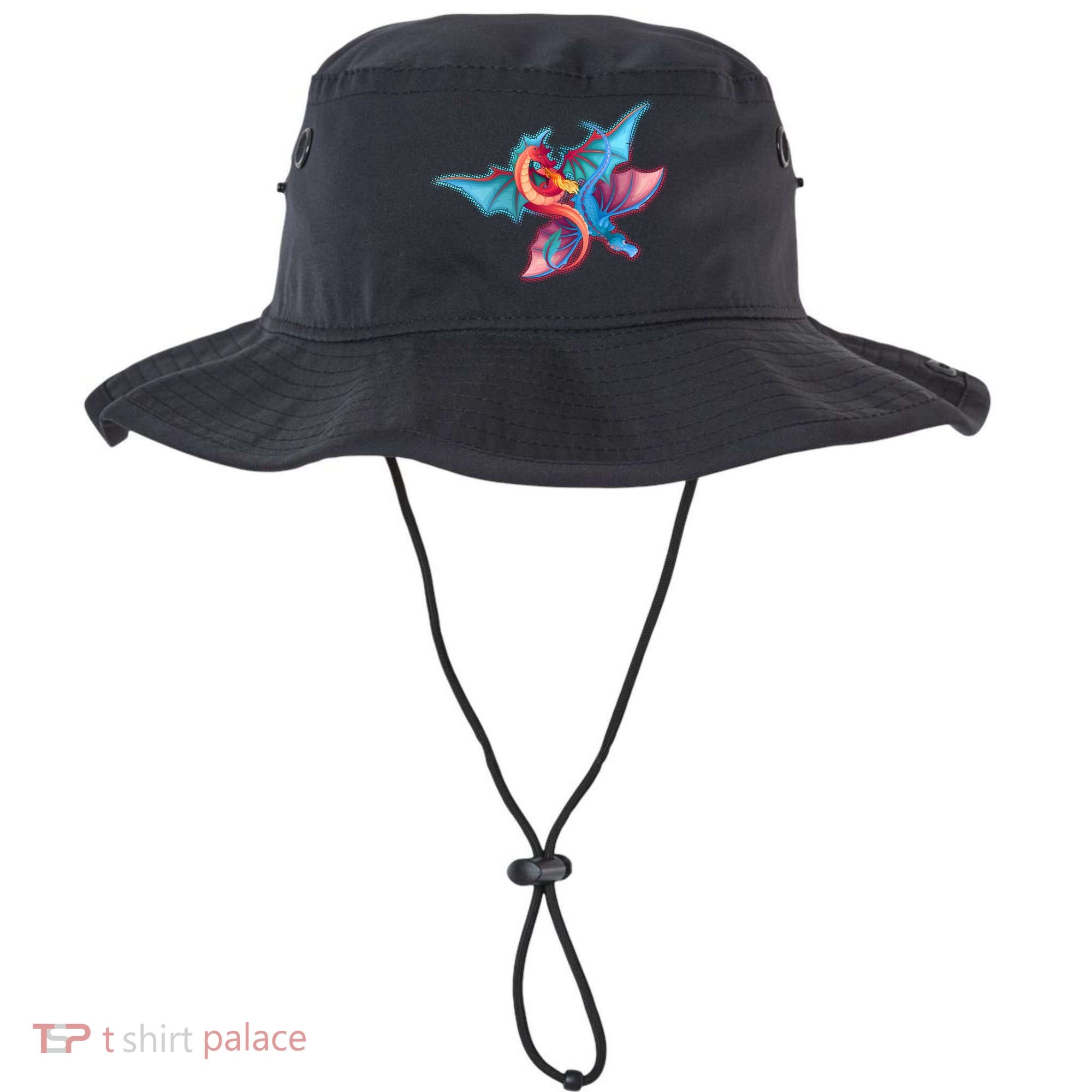 Red And Blue Flying Dragons Bucket Hat