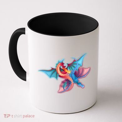 Red And Blue Flying Dragons Coffee Mug
