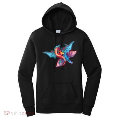 Red And Blue Flying Dragons Women's Hoodie