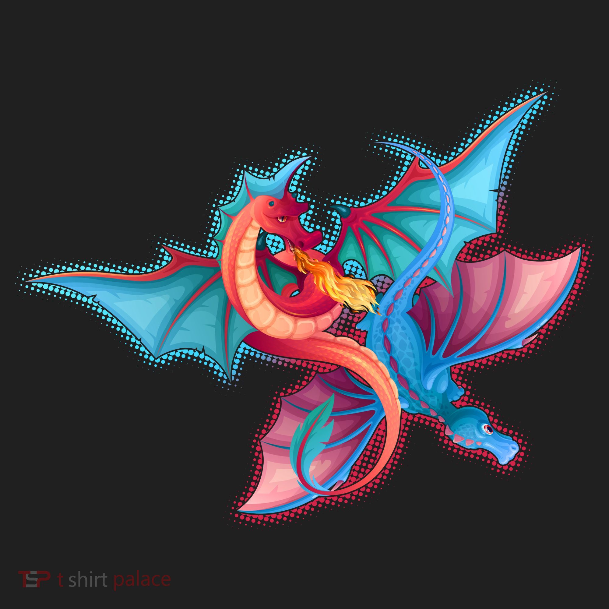 Red And Blue Flying Dragons Tumbler