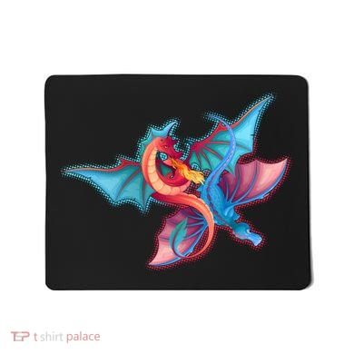 Red And Blue Flying Dragons Mousepad