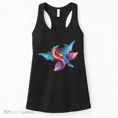 Red And Blue Flying Dragons Women's Tank Top