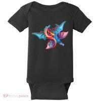 Red And Blue Flying Dragons Baby Bodysuit thumb 0