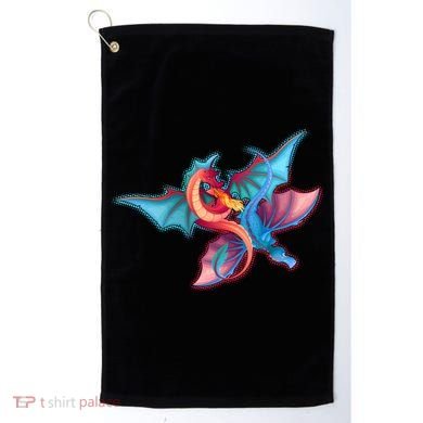 Red And Blue Flying Dragons Golf Towel