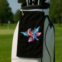 Red And Blue Flying Dragons Golf Towel thumb 2