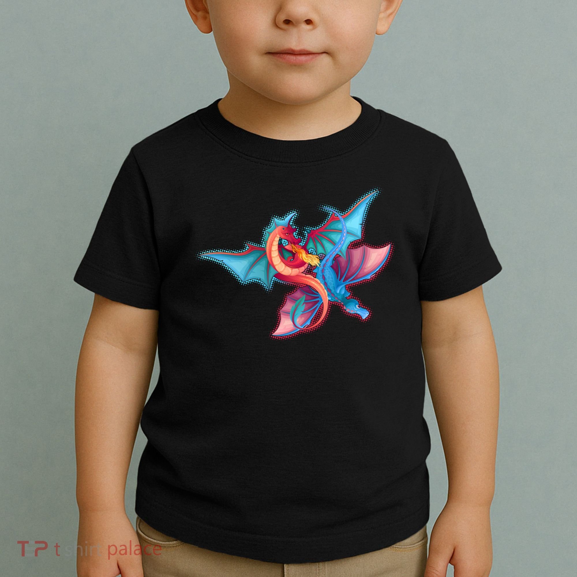Red And Blue Flying Dragons Toddler T-Shirt