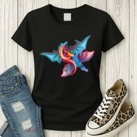 Red And Blue Flying Dragons Women's T-Shirt thumb 3