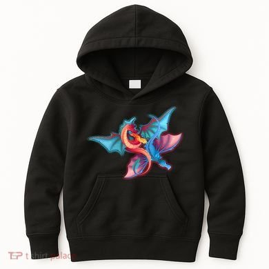 Red And Blue Flying Dragons Kids Hoodie