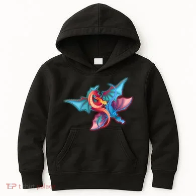 Red And Blue Flying Dragons Kids Hoodie