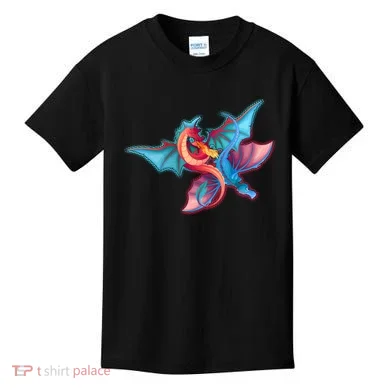 Red And Blue Flying Dragons Kids T-Shirt
