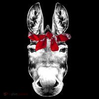 Red Bandanna Gangster Donkey Women's Hoodie thumb 2