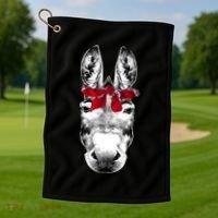 Red Bandanna Gangster Donkey Golf Towel thumb 1