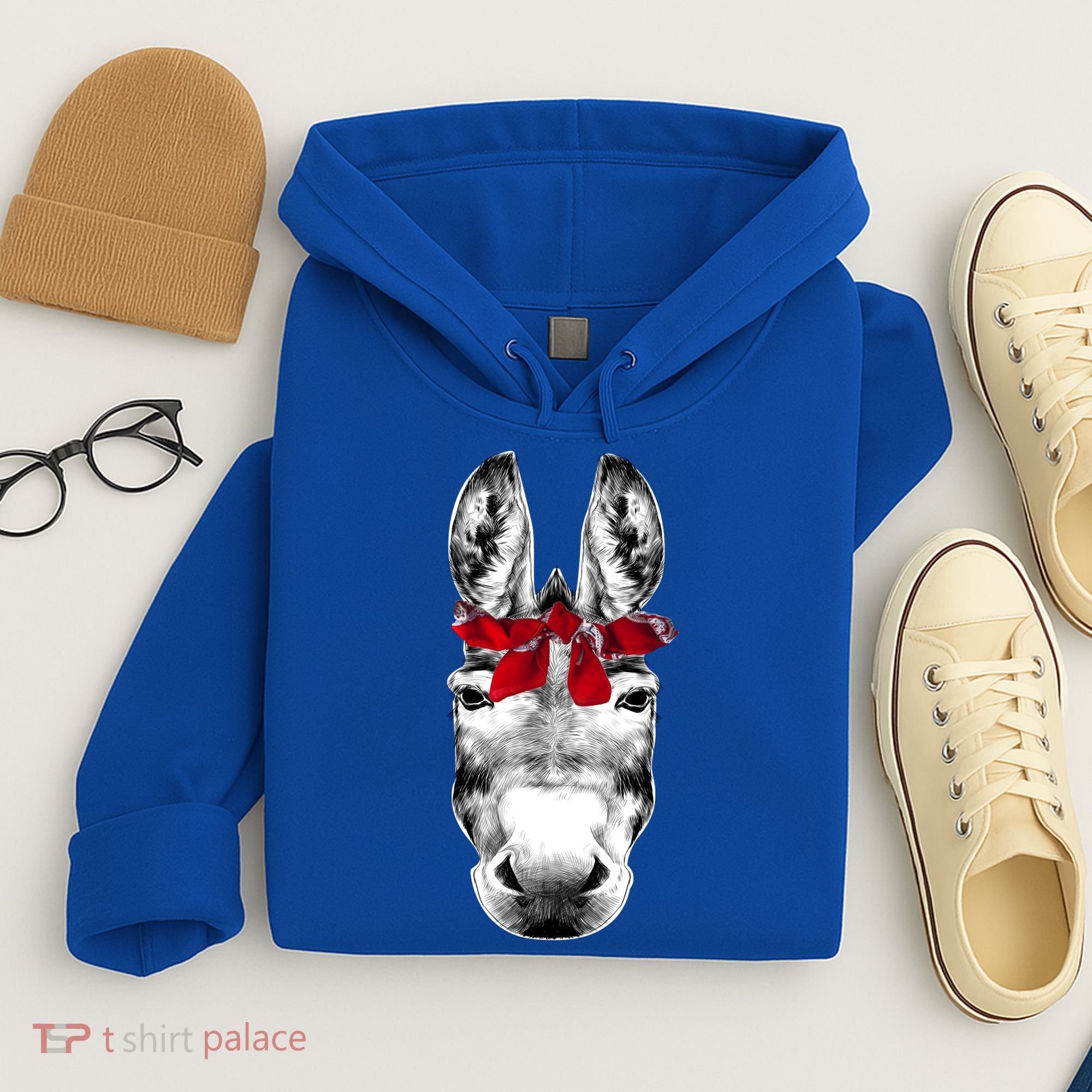 Red Bandanna Gangster Donkey Hoodie