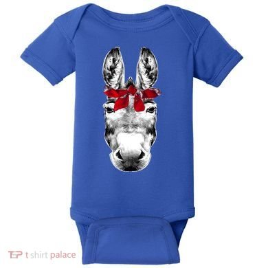 Red Bandanna Gangster Donkey Baby Bodysuit
