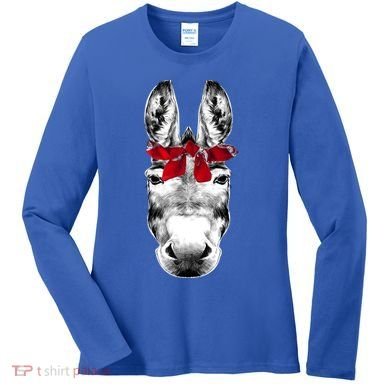 Red Bandanna Gangster Donkey Women's Long Sleeve Shirt