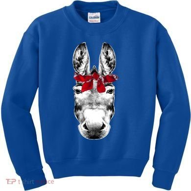 Red Bandanna Gangster Donkey Kids Sweatshirt