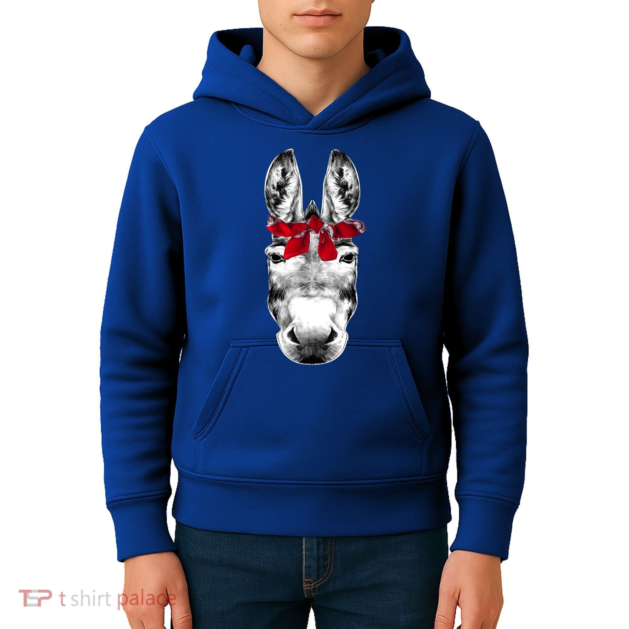 Red Bandanna Gangster Donkey Kids Hoodie
