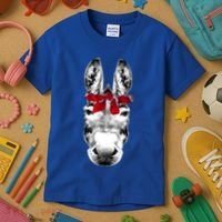 Red Bandanna Gangster Donkey Kids T-Shirt thumb 3