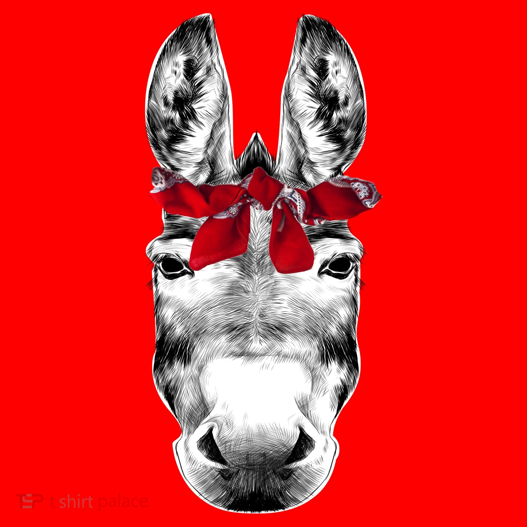 Red Bandanna Gangster Donkey Santa Hat