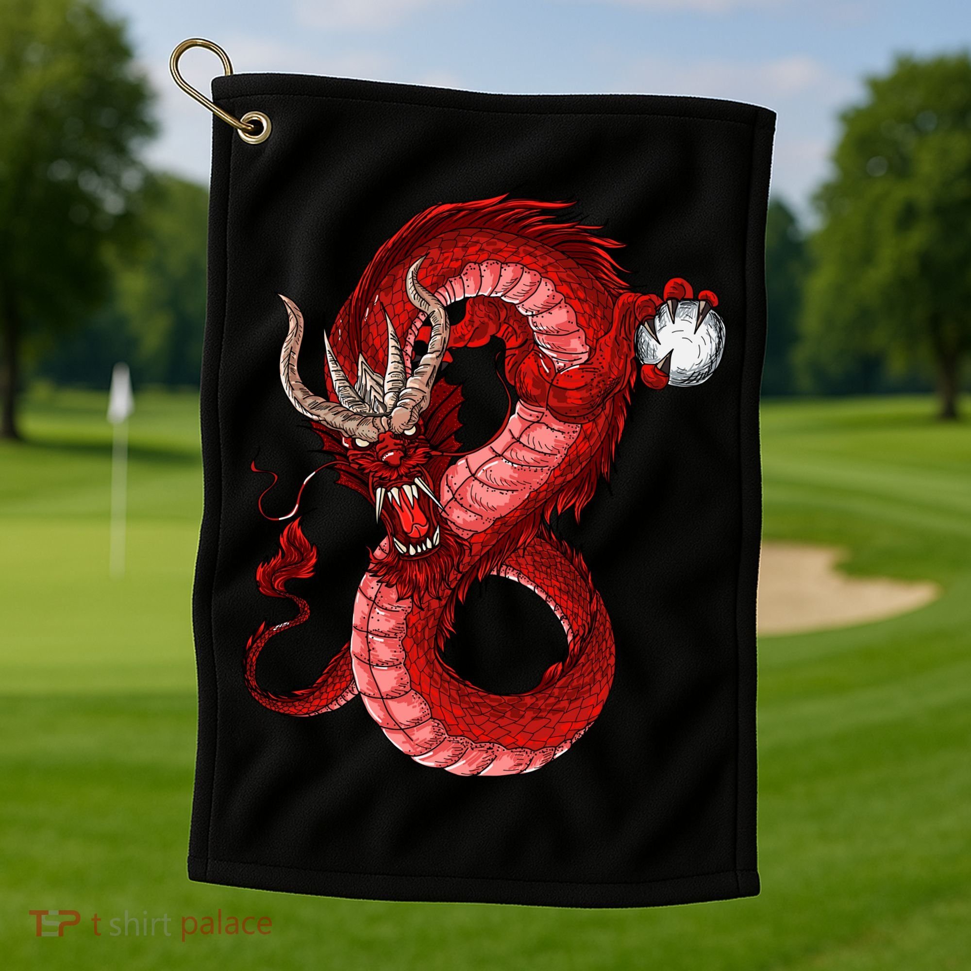 Red Dragon Golf Towel