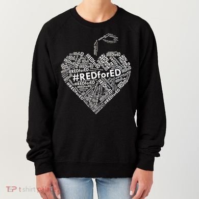 Red For Ed Apple Heart Women's Sweatshirt
