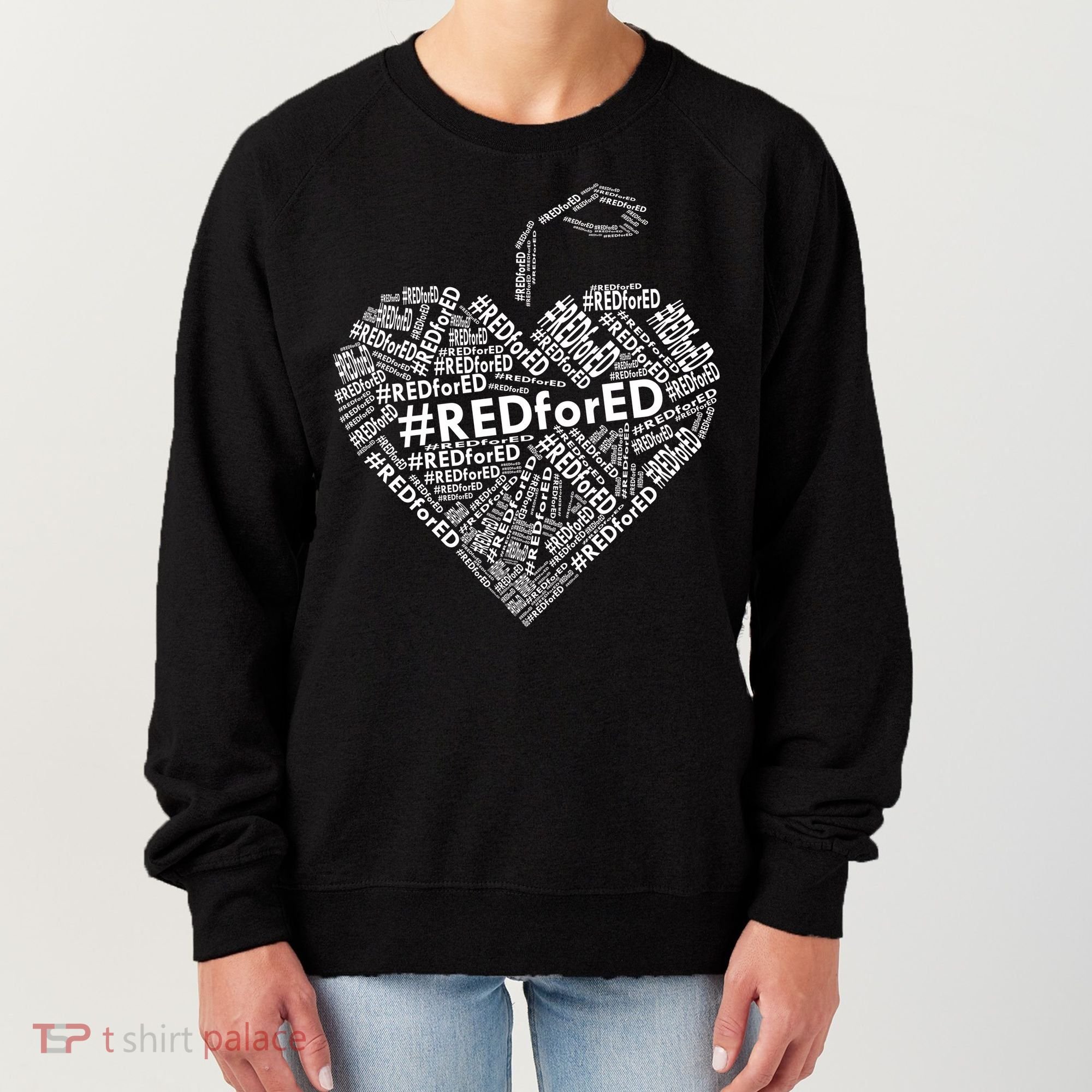 Red For Ed Apple Heart Women's Sweatshirt