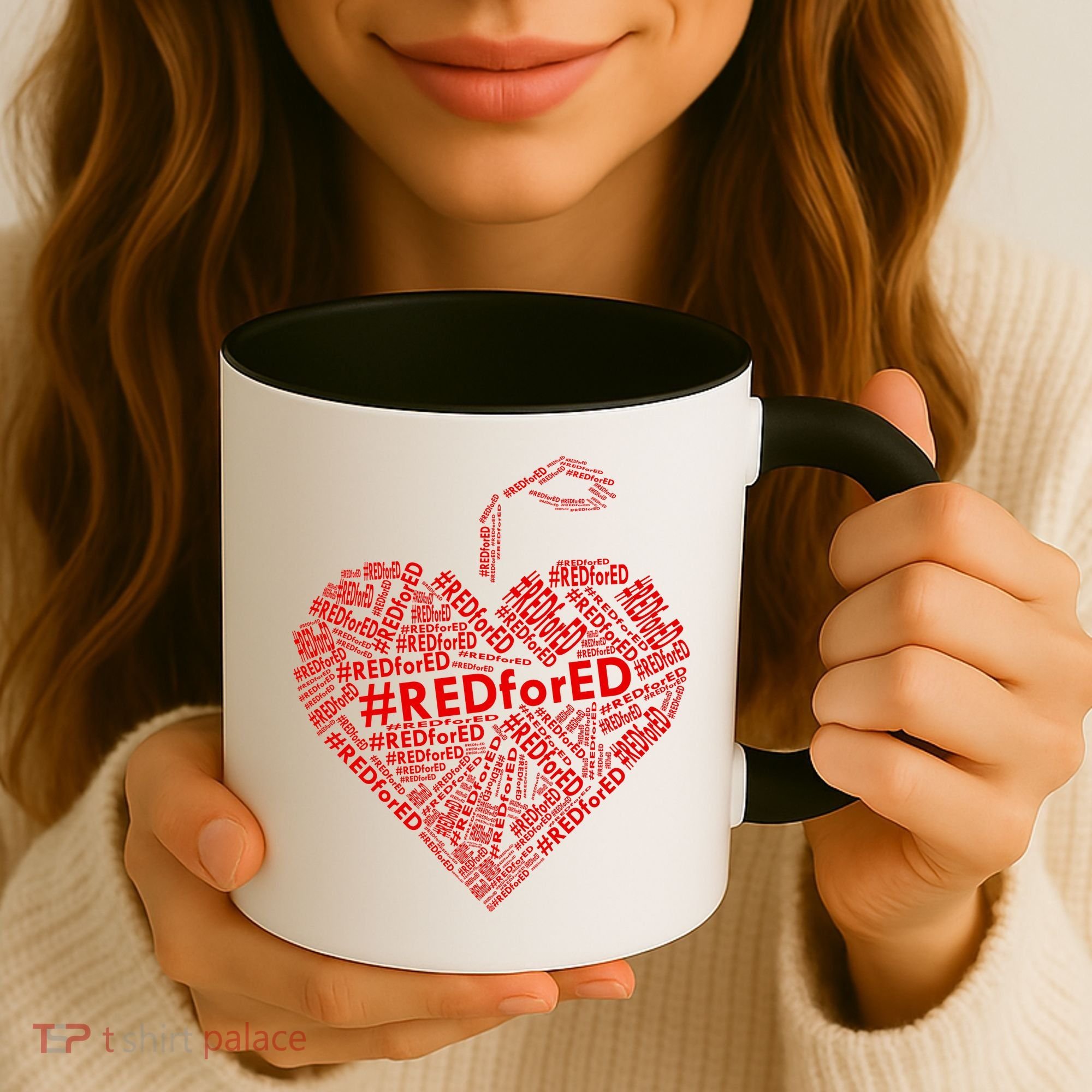Red For Ed Apple Heart Coffee Mug
