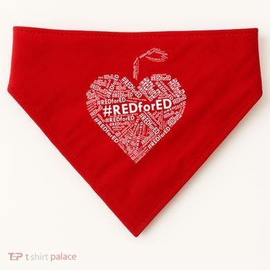Red For Ed Apple Heart USA-Made Doggie Bandana