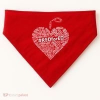 Red For Ed Apple Heart USA-Made Doggie Bandana thumb 0