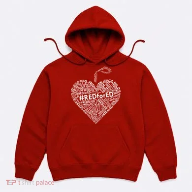 Red For Ed Apple Heart Hoodie