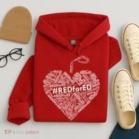 Red For Ed Apple Heart Hoodie thumb 4