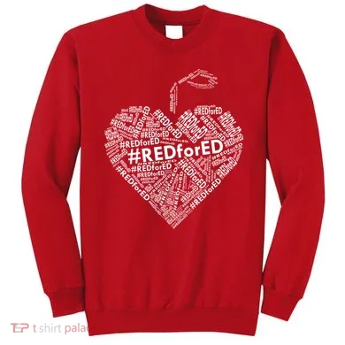 Red For Ed Apple Heart Sweatshirt