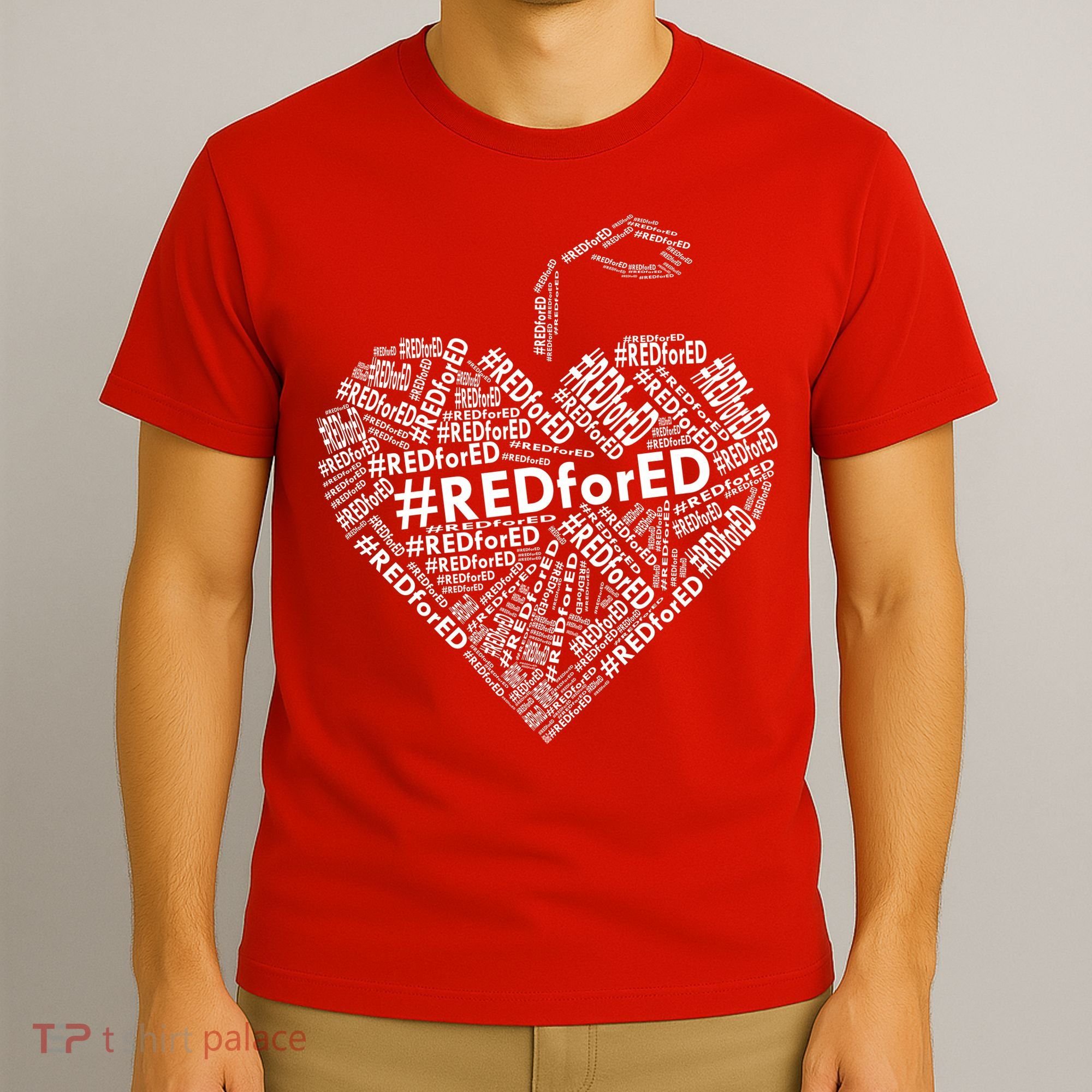 Red For Ed Apple Heart T-Shirt