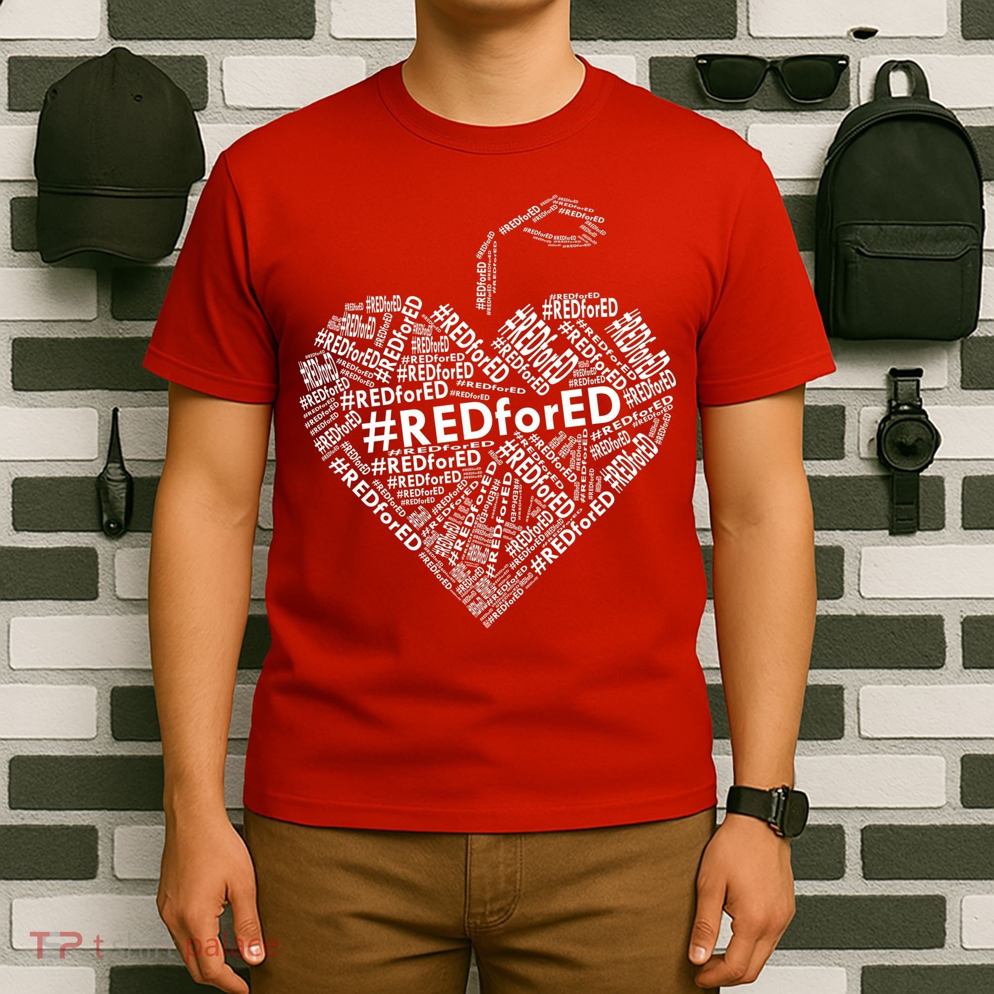 Red For Ed Apple Heart T-Shirt