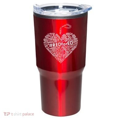 Red For Ed Apple Heart Tumbler