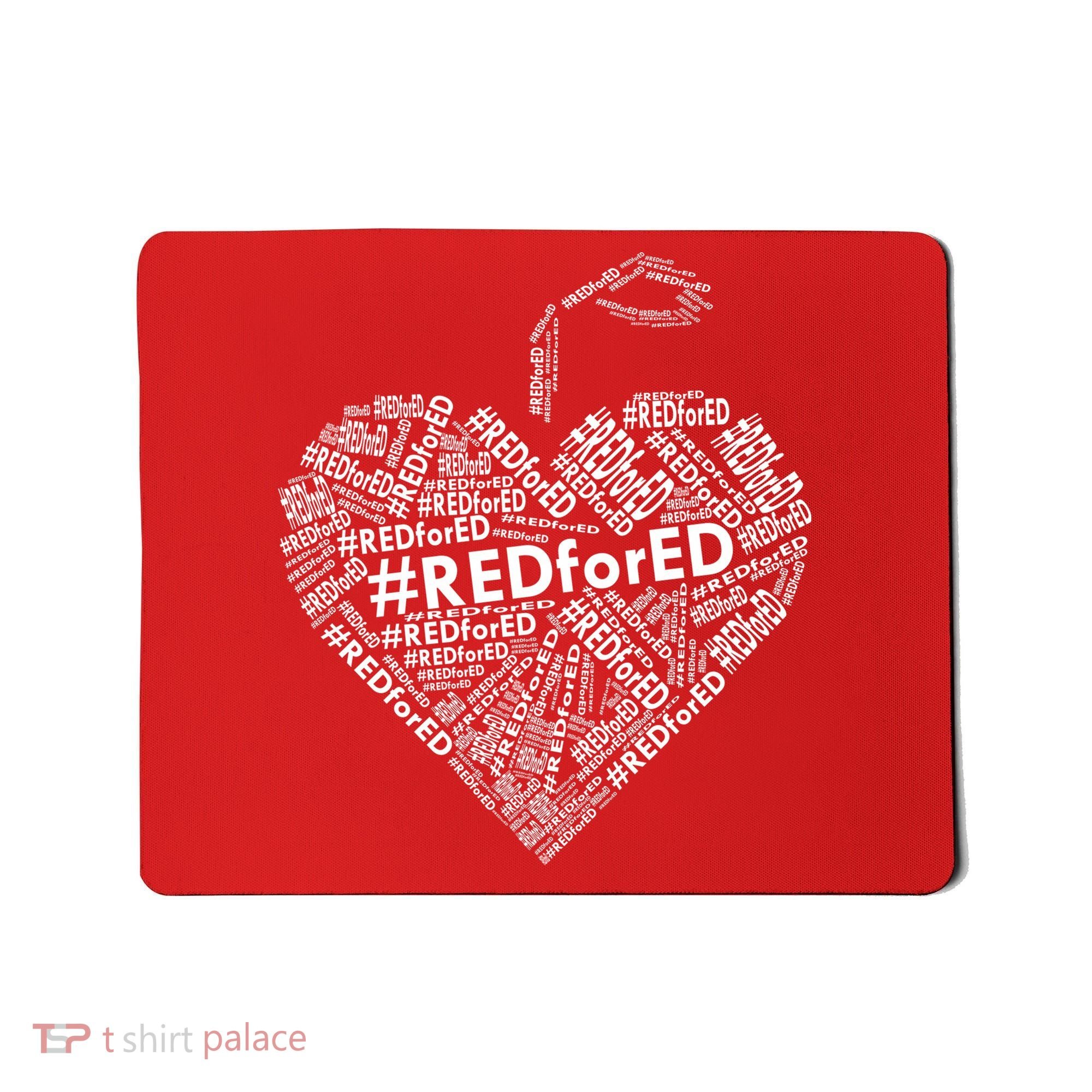 Red For Ed Apple Heart Mousepad