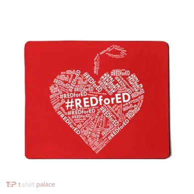 Red For Ed Apple Heart Mousepad