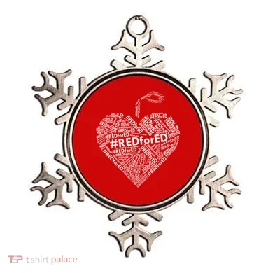Red For Ed Apple Heart Ornament
