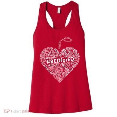 Red For Ed Apple Heart Women's Tank Top